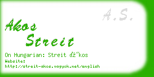 akos streit business card